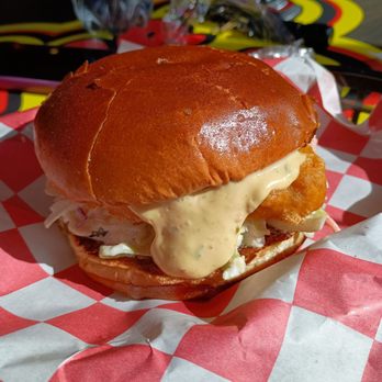 Taystee's Burgers - Taystee's fishless filet. - Burgers Near Me - Warren, Michigan Taystee's Burgers - Taystee's fishless filet. - Burgers Near Me - Warren, Michigan