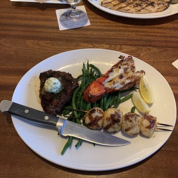 Seasons 52 - Filet Mignon* and Maine Lobster Tail with Caramelized Grilled Sea Scallops - New American Near Me - Princeton, New Jersey