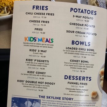 Skyline Chili - Menu - Fast Food Near Me - Stow, Ohio