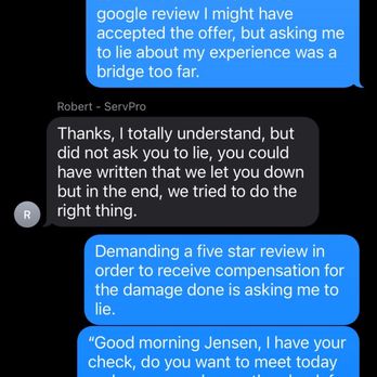 SERVPRO of Chattanooga - Message exchange with Robert W. Of Servpro - Damage Restoration Near Me - Ooltewah, Tennessee SERVPRO of Chattanooga - Message exchange with Robert W. Of Servpro - Damage Restoration Near Me - Ooltewah, Tennessee
