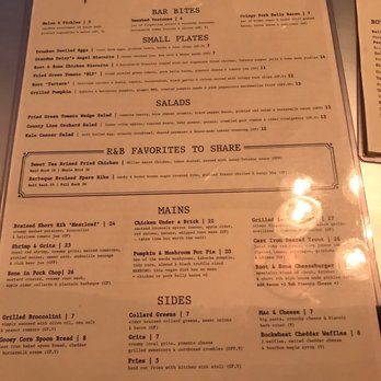 Root & Bone Indianapolis - Dinner menu - American Near Me - Indianapolis, Indiana