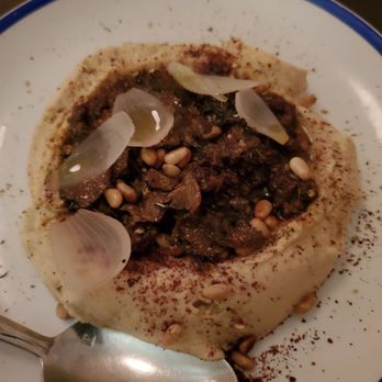 Byblos Miami - Hummus Royale w/ waygu beef - Mediterranean Near Me - Miami Beach, Florida