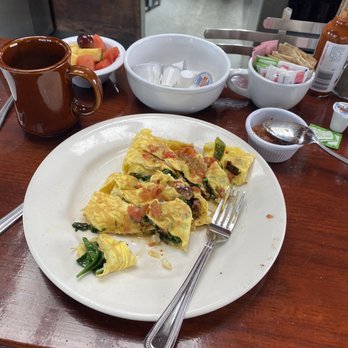 Maxine's Cafe - My favorite. Homemade turkey sausage, spinach, onion, made as a scramble instead of as an omelette. Add the homemade salsa and mmmmm. - Breakfast & Brunch Near Me - Los Angeles, California