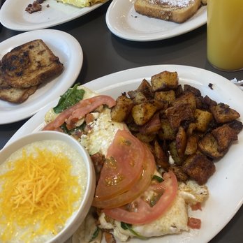 Eggs Up Grill - The goodness gracious omelet,home fries ,corn beef hash ,raisin toast &french toast & grits ,grits were not as good though - Breakfast & Brunch Near Me - Morrow, Georgia Eggs Up Grill - The goodness gracious omelet,home fries ,corn beef hash ,raisin toast &french toast & grits ,grits were not as good though - Breakfast & Brunch Near Me - Morrow, Georgia
