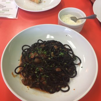 Dal Grano - Squid ink with puttanesca sauce. Man, it was brilliant! - Pasta Shops Near Me - McLean, Virginia Dal Grano - Squid ink with puttanesca sauce. Man, it was brilliant! - Pasta Shops Near Me - McLean, Virginia