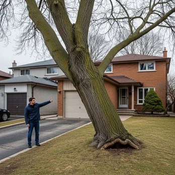 Toronto Tree Removal - Large hazardous tree inspection before safe removal in a residential neighborhood. - Tree Services Near Me - Toronto, Ontario Toronto Tree Removal - Large hazardous tree inspection before safe removal in a residential neighborhood. - Tree Services Near Me - Toronto, Ontario