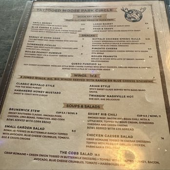 The Tattooed Moose - Menu - Sandwiches Near Me - North Charleston, South Carolina