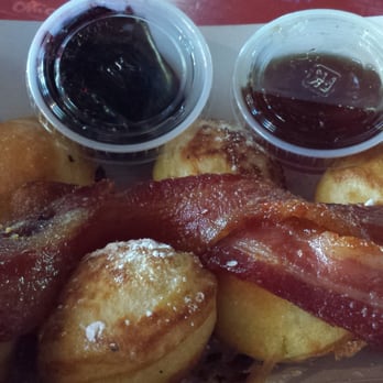 Katalina's - Pancakes balls with sweet and spicy bacon - Breakfast & Brunch Near Me - Columbus, Ohio Katalina's - Pancakes balls with sweet and spicy bacon - Breakfast & Brunch Near Me - Columbus, Ohio