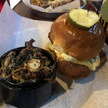 Camino - Fried thigh sandwich and brussels sprouts - Diners Near Me - Milwaukee, Wisconsin Camino - Fried thigh sandwich and brussels sprouts - Diners Near Me - Milwaukee, Wisconsin