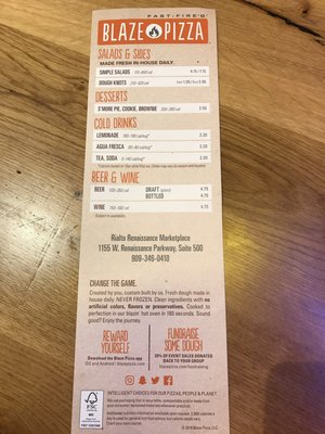 Menu photo 2 Blaze Pizza Rialto, CA