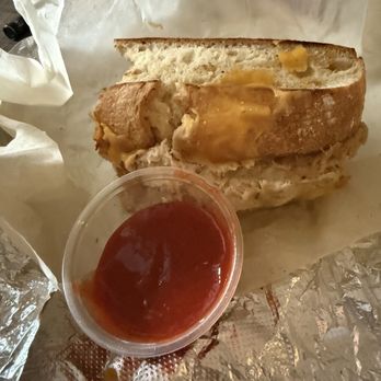 Gregorys Coffee - $17 with tax for a sandwich of canned tuna smaller than 3 of these small sauce cups - Coffee & Tea Near Me - Forest Hills, New York