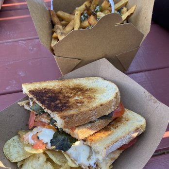 Congdon's After Dark - The Godmother from Cheese Louise and fries from Knew Potato Caboose - Food Trucks Near Me - Wells, Maine