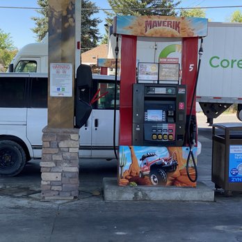 Maverik Adventure's First Stop - a gas station with a truck and a van in the background - Convenience Stores Near Me - Elko, Nevada