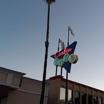Corbin Bowl - Neon sign at dusk - Bowling Near Me - Tarzana, California