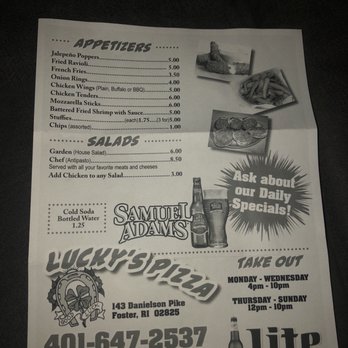 Lucky's Bar & Pizza - Pizza Near Me - Foster, Rhode Island