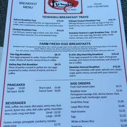 Fumi's Kitchen - Breakfast menu