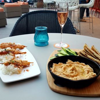 E.D.B - Chicken Satay, Hummus, Rose. - New American Near Me - Burbank, California E.D.B - Chicken Satay, Hummus, Rose. - New American Near Me - Burbank, California