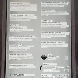 Siam Square Thaï Street Food - Menu