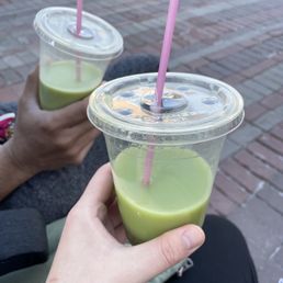 Two different matcha bases teas - the minty one was better Two different matcha bases teas - the minty one was better