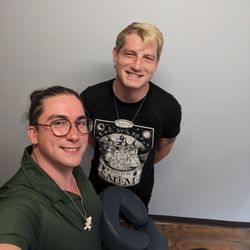 Kinetic Roots Wellness - Meet our team! Michael Ward, Massage Therapist and Lead Instructor (L). Shane Jarriel, Business Manager & Instrumentalist (R).