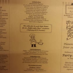 Adebar's Gasthof - Karte Party-Service