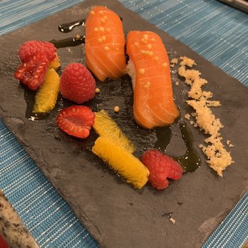 Thai One On - Salmon Nigiri w/fresh fruit - Thai Near Me - Carlsbad, California