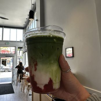 Juniper - Strawberry Matcha Latte - Coffee & Tea Near Me - San Francisco, California Juniper - Strawberry Matcha Latte - Coffee & Tea Near Me - San Francisco, California
