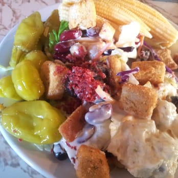 Pizza Caboose - Plate of salad bar goodies - Pizza Near Me - Tigard, Oregon Pizza Caboose - Plate of salad bar goodies - Pizza Near Me - Tigard, Oregon