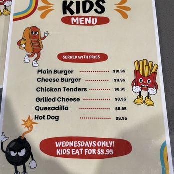 The Loose Cannon - Kids Menu as of 01/19/2025 - Arcades Near Me - Ventura, California