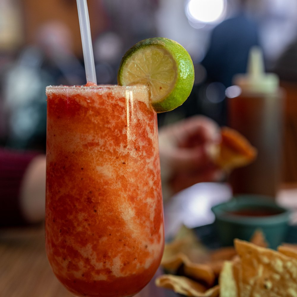Tomasita's - Strawberry Margarita ($8.50 + $1/strawberry) - New Mexican Cuisine Near Me - Santa Fe, New Mexico Tomasita's - Strawberry Margarita ($8.50 + $1/strawberry) - New Mexican Cuisine Near Me - Santa Fe, New Mexico