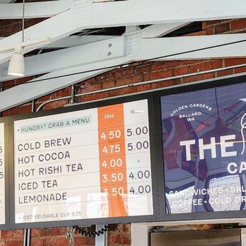 The Kite Cafe - Overhead beverage menu (9/16/24) - Coffee & Tea Near Me - Seattle, Washington