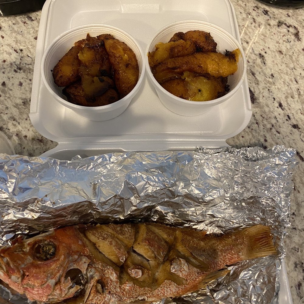 Fried Red Snapper Fish and Plantains Fried Red Snapper Fish and Plantains