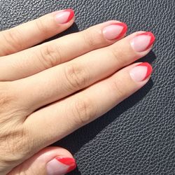 Pro Nails & Spa - Short Ballerina shape with V-French Tip in color #T-65