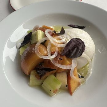 Red Hat on the River - Peach Burrata - Seafood Near Me - Irvington, New York Red Hat on the River - Peach Burrata - Seafood Near Me - Irvington, New York