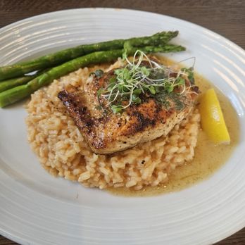 The Chocolate Avenue Grill - Grilled Salmon With parmesan Risotto rice and asparagus. So good :) 04-13-26 - Seafood Near Me - Hershey, Pennsylvania The Chocolate Avenue Grill - Grilled Salmon With parmesan Risotto rice and asparagus. So good :) 04-13-26 - Seafood Near Me - Hershey, Pennsylvania