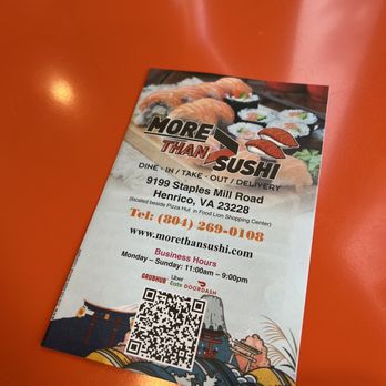 More Than Sushi - Menu/ contact info - Bubble Tea Near Me - Henrico, Virginia