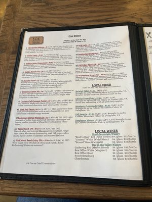 Menu photo 3 Box Office Brewery Strasburg, VA