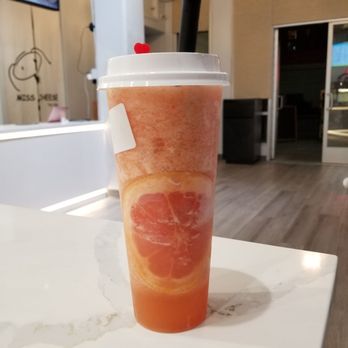 Miss Cheese Tea Cafe - 100% Grapefruit Green Tea - Bubble Tea Near Me - Pasadena, California Miss Cheese Tea Cafe - 100% Grapefruit Green Tea - Bubble Tea Near Me - Pasadena, California