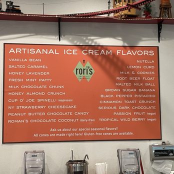 Rori's Artisanal Creamery - Menu - Ice Cream & Frozen Yogurt Near Me - Arroyo Grande, California Rori's Artisanal Creamery - Menu - Ice Cream & Frozen Yogurt Near Me - Arroyo Grande, California