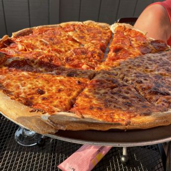 Andriaccio's Restaurant - Large pizza (half cheese and half pepperoni) - Pizza Near Me - Mayville, New York