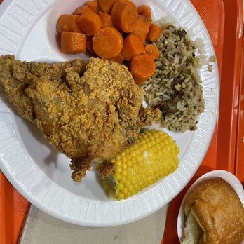 Cajun's Fabulous Fried Chicken - Fried chicken carrots corn. Dirty rice. Delicious roll - Soul Food Near Me - Gulfport, Mississippi Cajun's Fabulous Fried Chicken - Fried chicken carrots corn. Dirty rice. Delicious roll - Soul Food Near Me - Gulfport, Mississippi