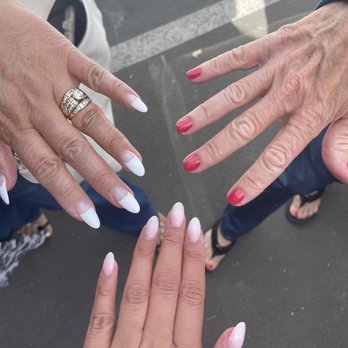 Kasa Nails - Mine are the pink French ombre. My moms is the left done by Helen. - Nail Salons Near Me - Alamo, California