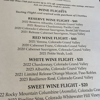Continental Divide Winery - Wine Flights - Wineries Near Me - Breckenridge, Colorado Continental Divide Winery - Wine Flights - Wineries Near Me - Breckenridge, Colorado