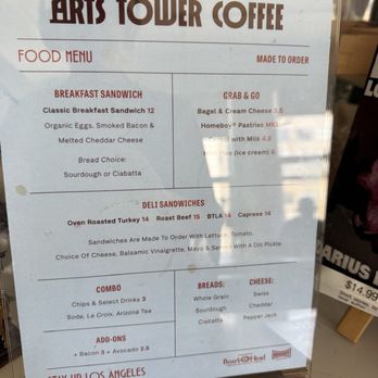Arts Tower Coffee - Menu August 2026 - Themed Cafes Near Me - Los Angeles, California Arts Tower Coffee - Menu August 2026 - Themed Cafes Near Me - Los Angeles, California