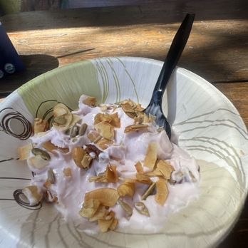 Café Crêpe - Vegan Bowl (Chobani yogurt with a side of granola - Cafes Near Me - Big Bear Lake, California