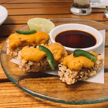 Lure Fishbar - Uni Jalapeño Crispy Sushi Rice (3/5) - Seafood Near Me - New York, New York Lure Fishbar - Uni Jalapeño Crispy Sushi Rice (3/5) - Seafood Near Me - New York, New York