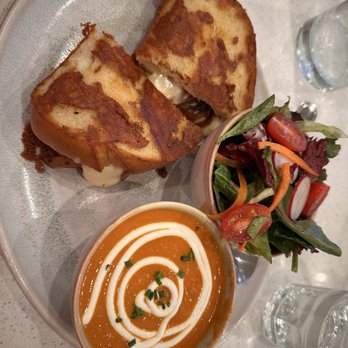 Yolks  - Grilled cheese sandwich with creamy tomato soup - Breakfast & Brunch Near Me - Vancouver, British Columbia