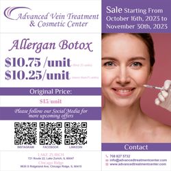 Amjad Safvi, MD - Advanced Vein Treatment and Cosmetic Center - Grand Sale on Botox by Allergan - valid from the 16th of October to 30th of November 2023