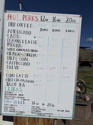 Menu photo 1 Peaks and Perks Stanley, ID