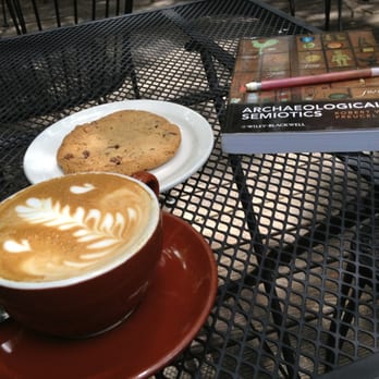 Once Over Coffee Bar - Having a cappuccino on one of the loveliest coffee bar decks in Austin - Coffee & Tea Near Me - Austin, Texas